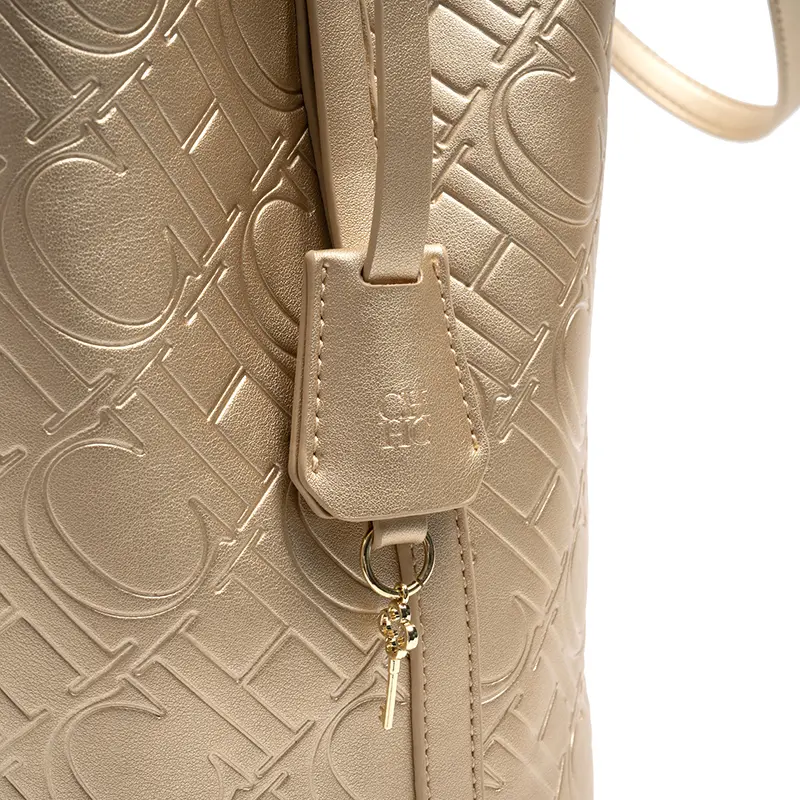 CH Premium Feeling Pure Colour Letter Embossed Design Handbag Ladies Shoulder Bag Classic Fashion Ladies Crossbody Large Capacit