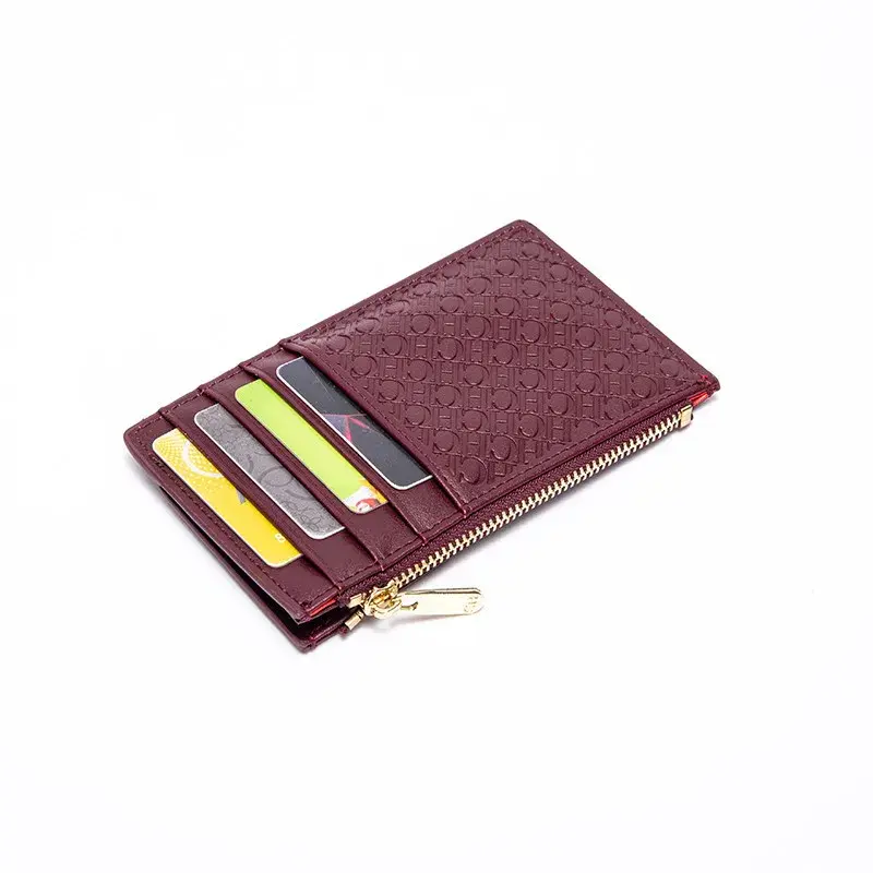 CH Women's Wallet Fashion Retro  Temperament Women's Bag Button Folding Monogram Printed Metal Zipper Leather Bag Card Women's