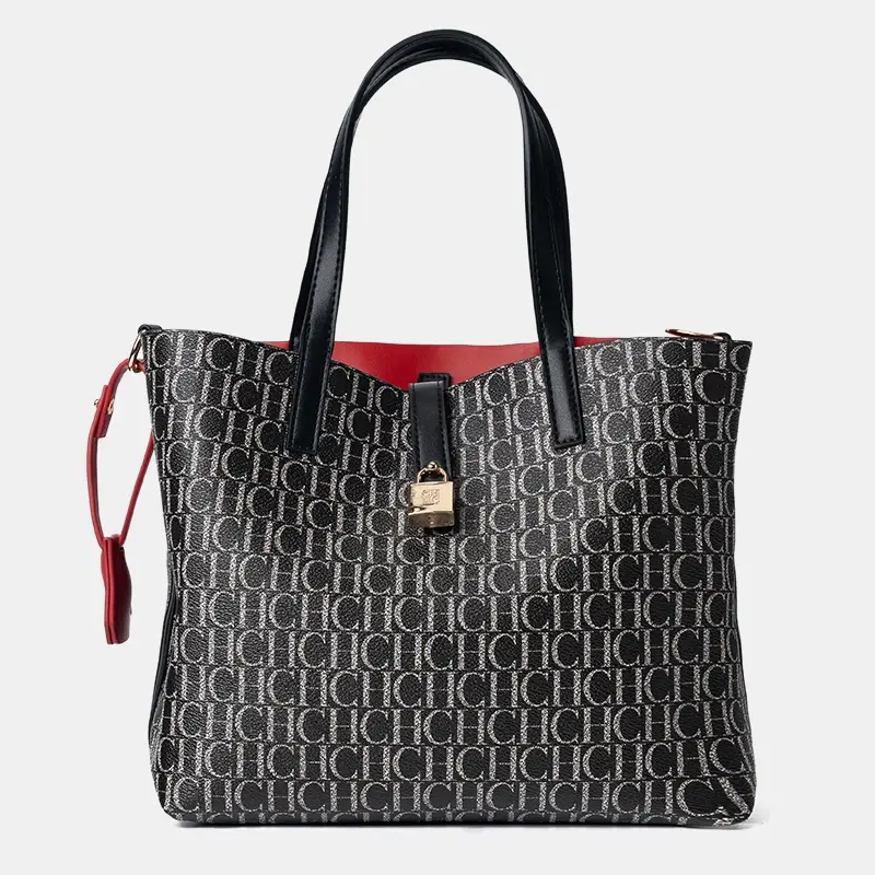 CH Shoulder Bag with Lock Creative Design Fashion Trend Commuter Crossbody Bag Elegant Large Capacity Letter Bag