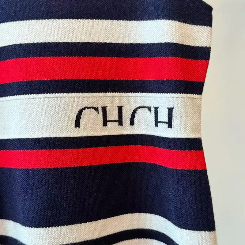 CH High Quality Knitted Material Children's Casual Striped Dress For Girls Gifts Essential Skirts for Going Out and Playing