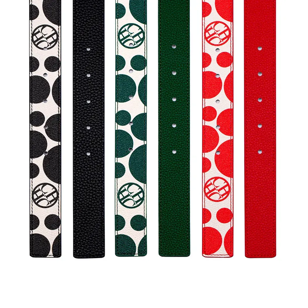 CH Universal Belt for Men and Women Double-sided Metal Buckle Exquisite Pattern Gift Box High-grade Packaging Round Pattern Belt