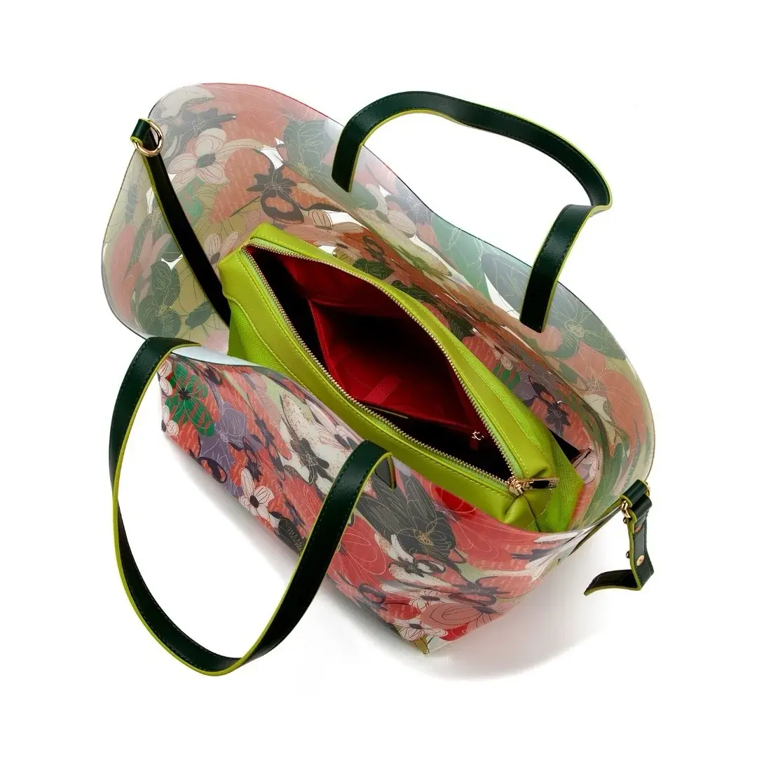 CH Ladies Flower Fashion Hundred Large Capacity Handbag Elegant Shopping Ladies Bags Creative Pattern Shoulder Bag