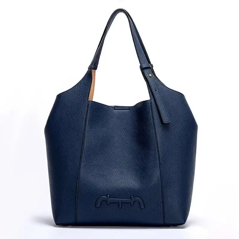 CH Purple Solid Color Women's Tote Bag New Fashionable Simple PU Material Classic Style Large Commuting Women's Tote Bag