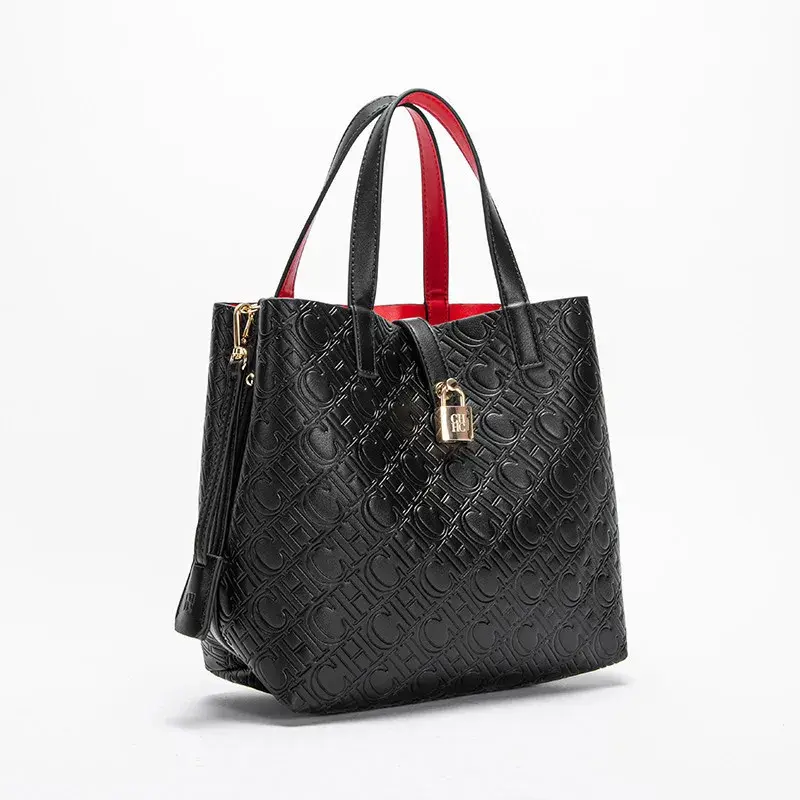 CH Niche Brand Shoulder Bag for Women High Quality Casual Hard Bag with Letters Embossed PU Leather Womenswear