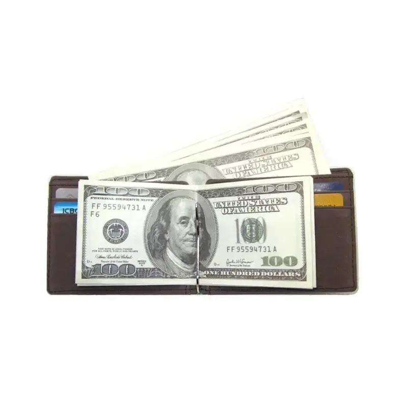 Brand Men Wallet Short Card Holder Wallets Purses PU Leather Money Clips Solid Thin Wallet for Men Purses