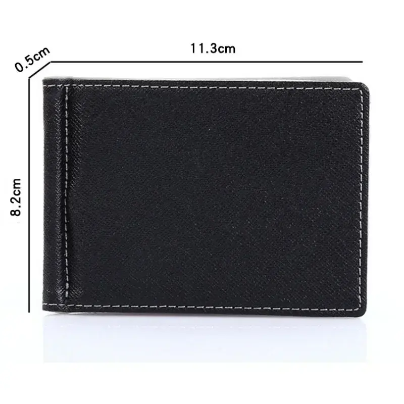 Brand Men Wallet Short Card Holder Wallets Purses PU Leather Money Clips Solid Thin Wallet for Men Purses