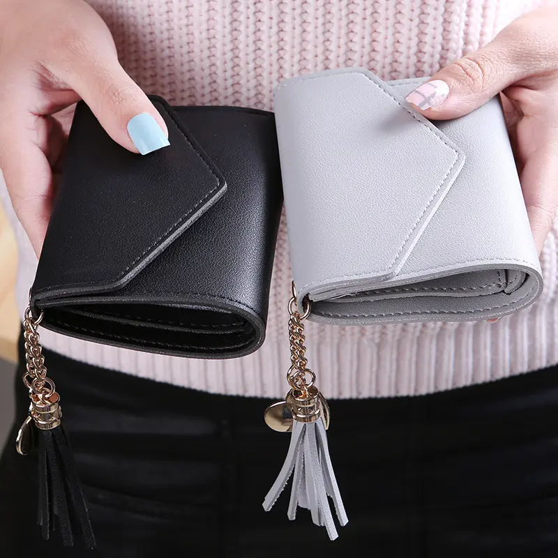 Short Tassel Women Wallet Fashion Purse Card Holder Mini Wallets Korean Students Cute Clutch Purse Small Wallet for Girl