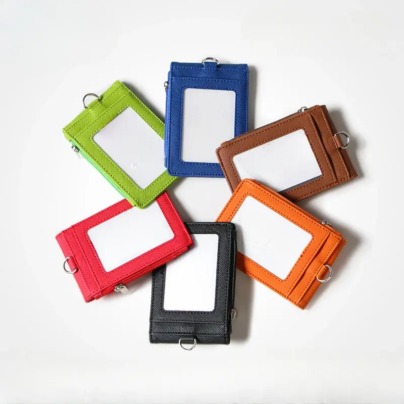 Multifunctional Card Badge Holder with Lanyard Retractable PU Leather ID Lanyard Name Tag Key Chain Card Bag Office Supplies