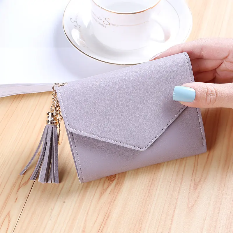 Short Tassel Women Wallet Fashion Purse Card Holder Mini Wallets Korean Students Cute Clutch Purse Small Wallet for Girl