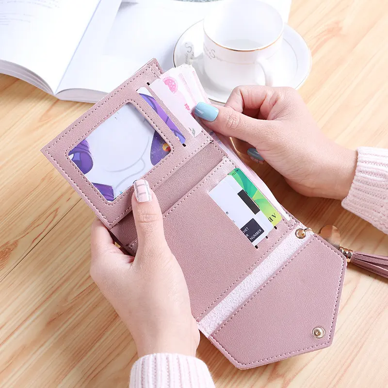 Short Tassel Women Wallet Fashion Purse Card Holder Mini Wallets Korean Students Cute Clutch Purse Small Wallet for Girl