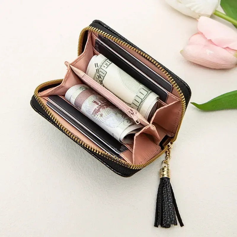 Fashion Tassel Women Wallet Female Purse PU Leather Short Mini Wallets Zipper Clutch Purse Female Small Wallet for Women