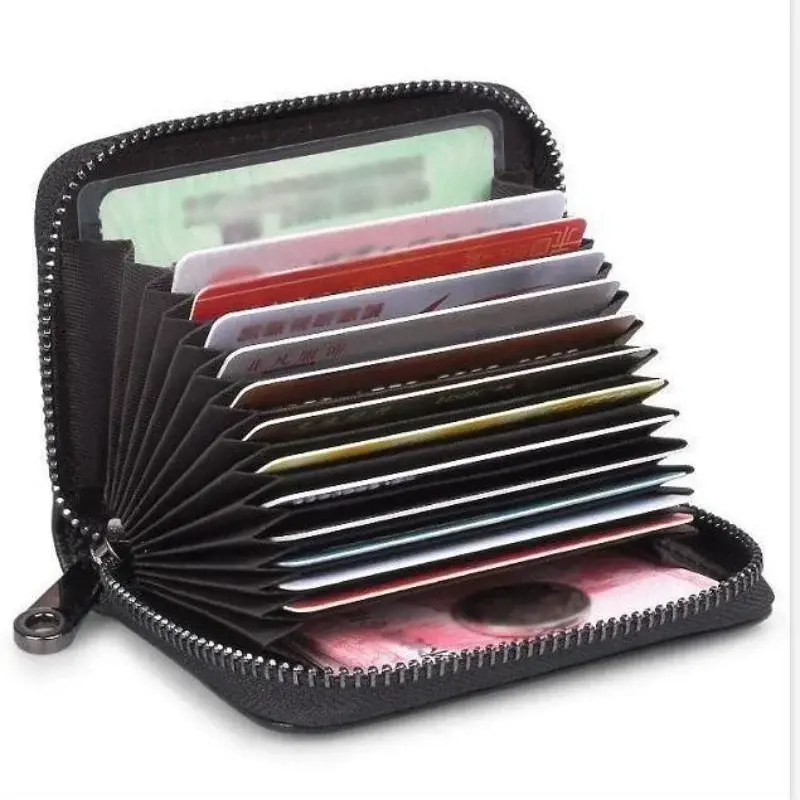 ID Cards Holders Bank Credit Bus Cards Cover Pu Leather Women Men Coin Pouch Wallets Bag Business Zipper Card Holder Organizer