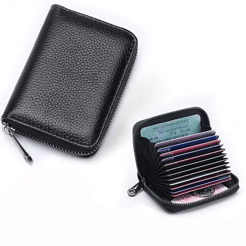 ID Cards Holders Bank Credit Bus Cards Cover Pu Leather Women Men Coin Pouch Wallets Bag Business Zipper Card Holder Organizer