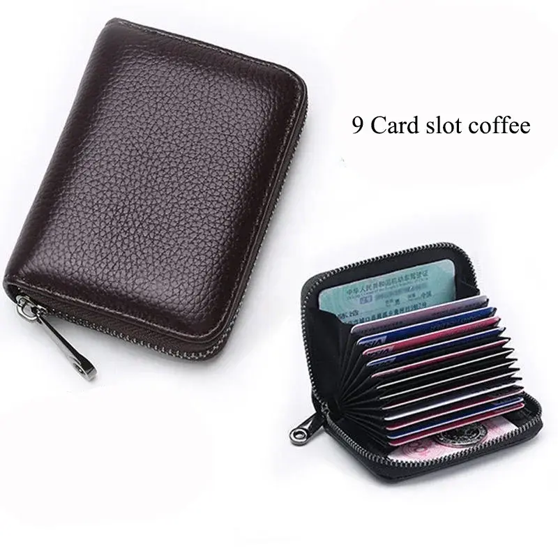 ID Cards Holders Bank Credit Bus Cards Cover Pu Leather Women Men Coin Pouch Wallets Bag Business Zipper Card Holder Organizer