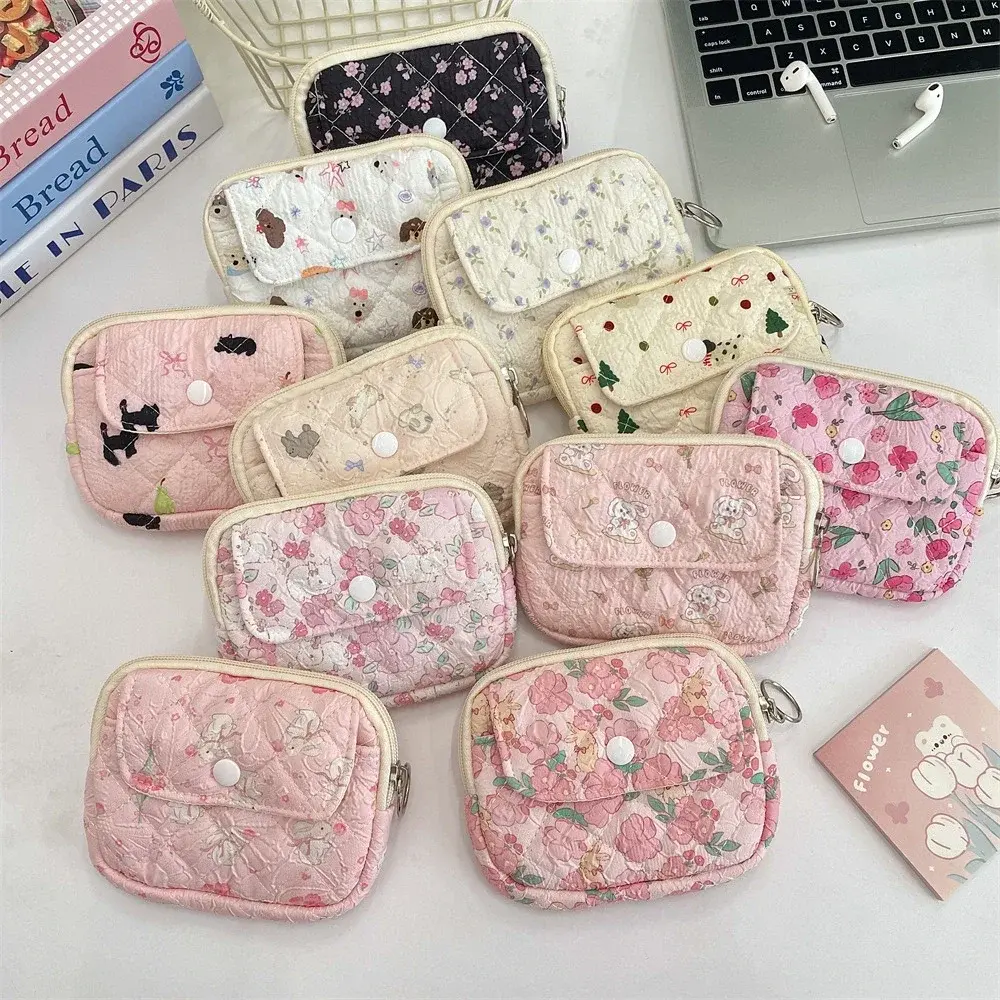 Cute Cartoon Coin Purse Kawaii Wallet Double Layer Storage Bag Portable Keys Earphones Coin Zipper Pouch for Kids Gift