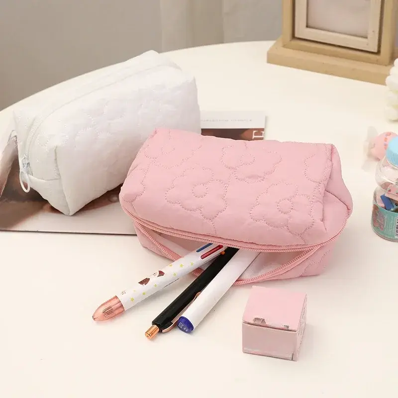 Makeup Bag Women's Large Capacity Portable New Travel Cosmetics Storage Bag Washing Bag Girls Flower Cute Pencil Case