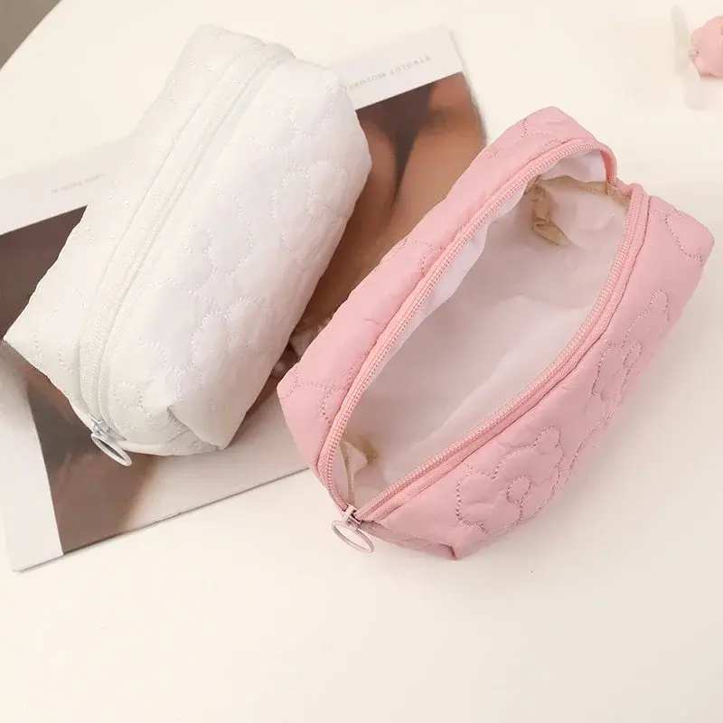 Makeup Bag Women's Large Capacity Portable New Travel Cosmetics Storage Bag Washing Bag Girls Flower Cute Pencil Case