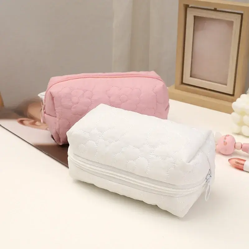 Makeup Bag Women's Large Capacity Portable New Travel Cosmetics Storage Bag Washing Bag Girls Flower Cute Pencil Case