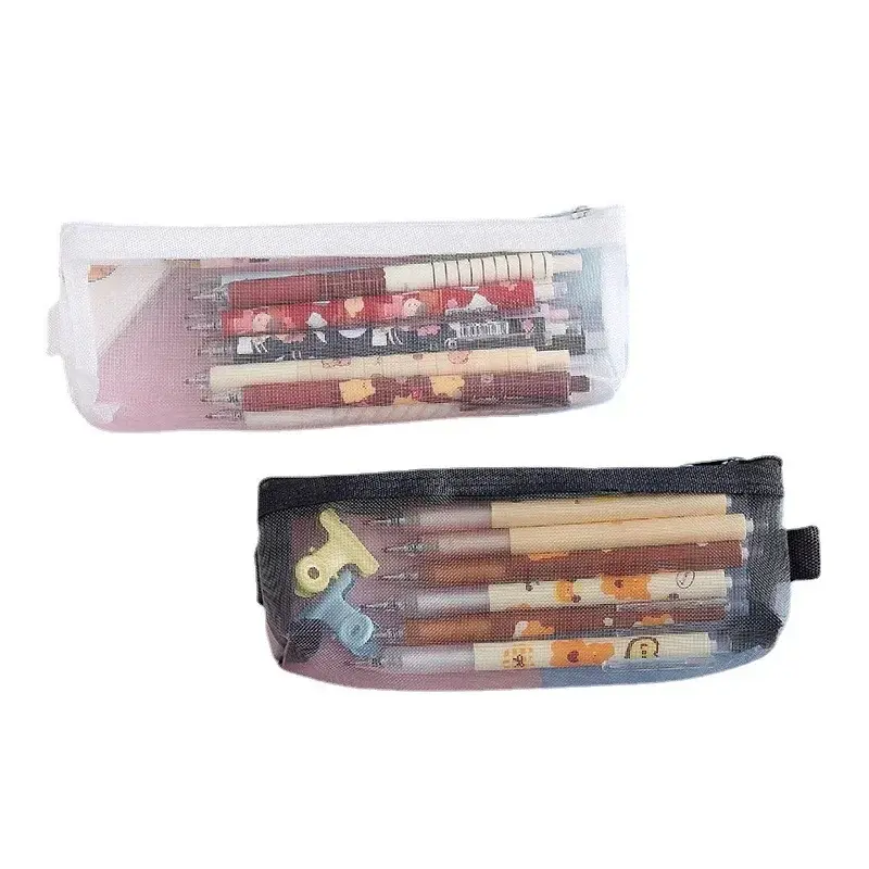 Travel Makeup Brush Holder Mesh Transparent Makeup Brush Case Bag Portable Cosmetic Makeup Bags Organizer Pencil Case