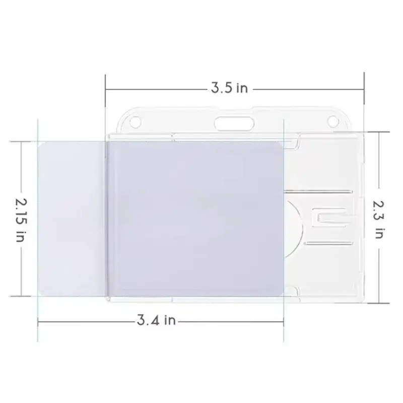 Employee Pass Work Card Case Sleeve Transparent Cards Slots ID Tag Badge Holder with Badge Reel Cards Storage Organizer