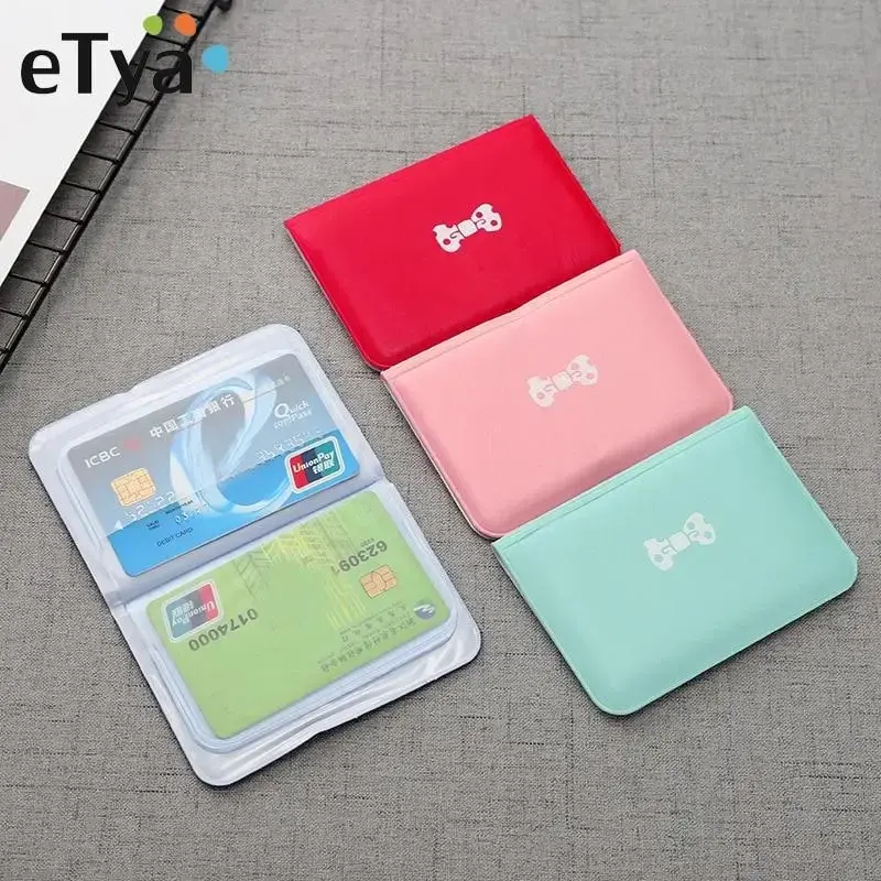 PU Leather Card Cover Case Short Women Wallet Card Holder Wallet Fashion Mini Bank Id Credit Card Holder Business Wallet