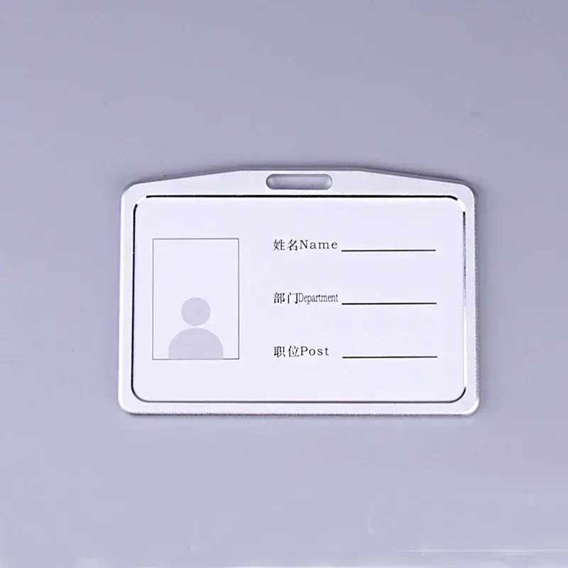 Aluminium Alloy Employee Name ID Card Cover Metal Work Identity Badge ID Card Holder Business Case Credit Card Holder Wallet