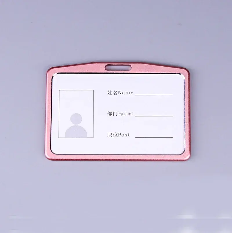 Aluminium Alloy Employee Name ID Card Cover Metal Work Identity Badge ID Card Holder Business Case Credit Card Holder Wallet