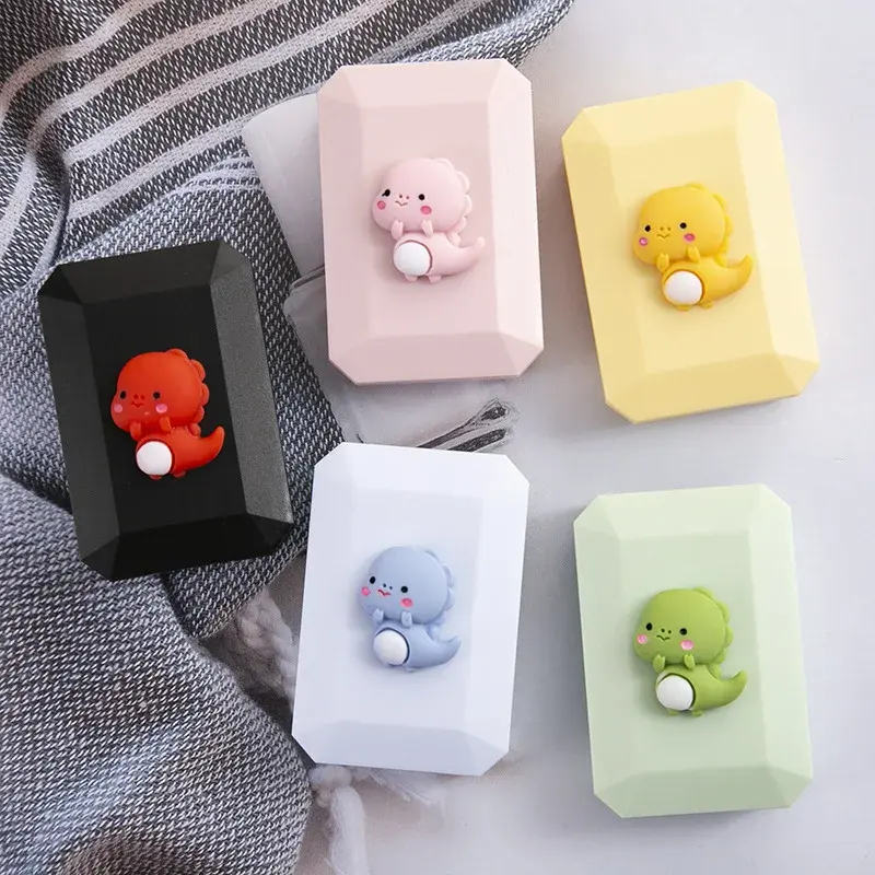 Portable Beauty Contact Lens Storage Box Organizer Cute Cartoon Dinosaur Girl Women Contact Lenses Cases Contact Lens Container