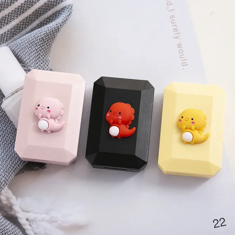 Portable Beauty Contact Lens Storage Box Organizer Cute Cartoon Dinosaur Girl Women Contact Lenses Cases Contact Lens Container