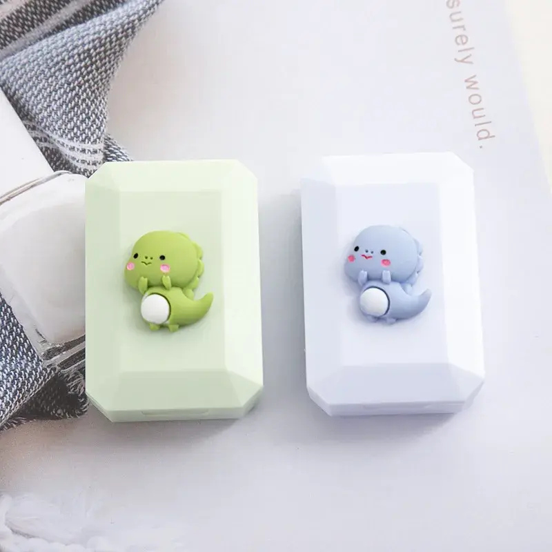 Portable Beauty Contact Lens Storage Box Organizer Cute Cartoon Dinosaur Girl Women Contact Lenses Cases Contact Lens Container