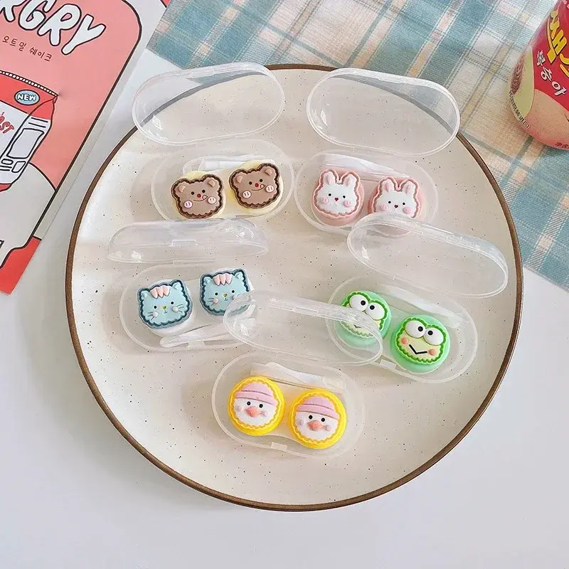 Contact Lens Case Portable Cosmetic Contact Lense Box Cartoon Animal Female Cute Japanese Style Small Storage Lens Box