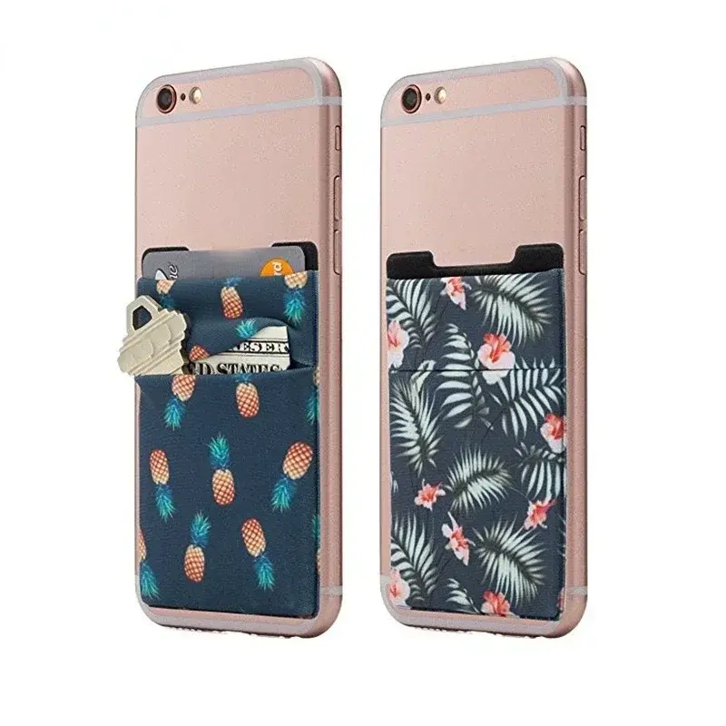 Phone Wallet Case with Self-Adhesive Sticker Card Sleeves, Credit Card Holder and Silicone Cellphone Pocket for Men and Women