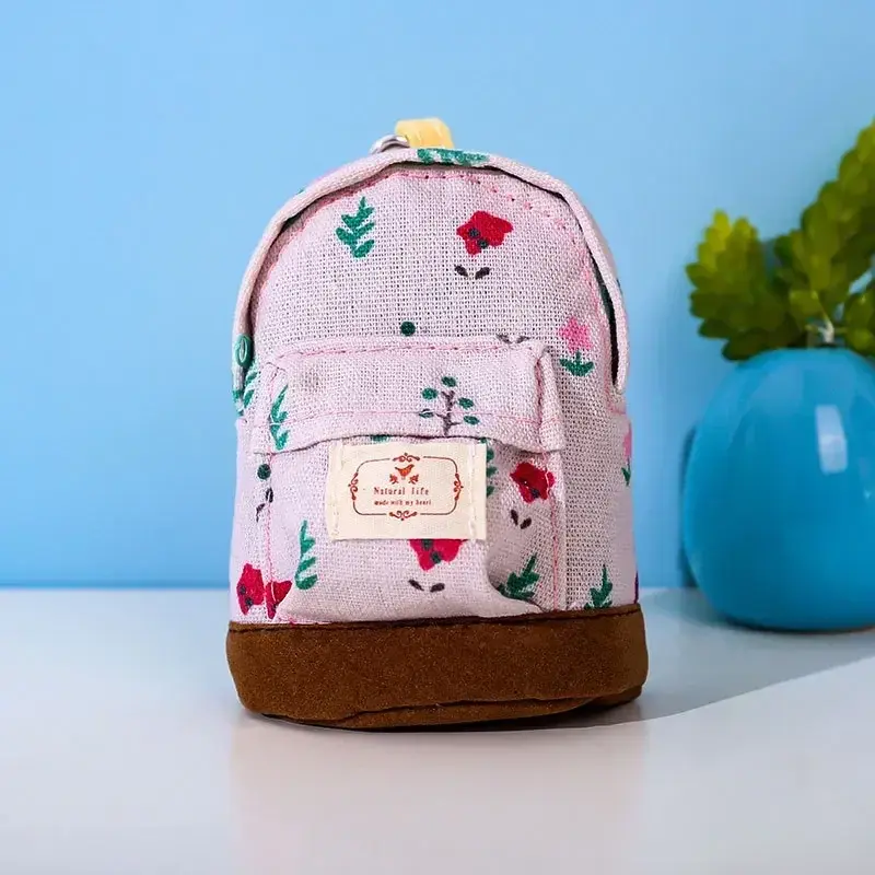New Fashion Kawaii Fabric Canvas Mini Floral Backpack Women Girls Kids Cheap Coin Pouch Change Purses Clutch Bags Wholesale