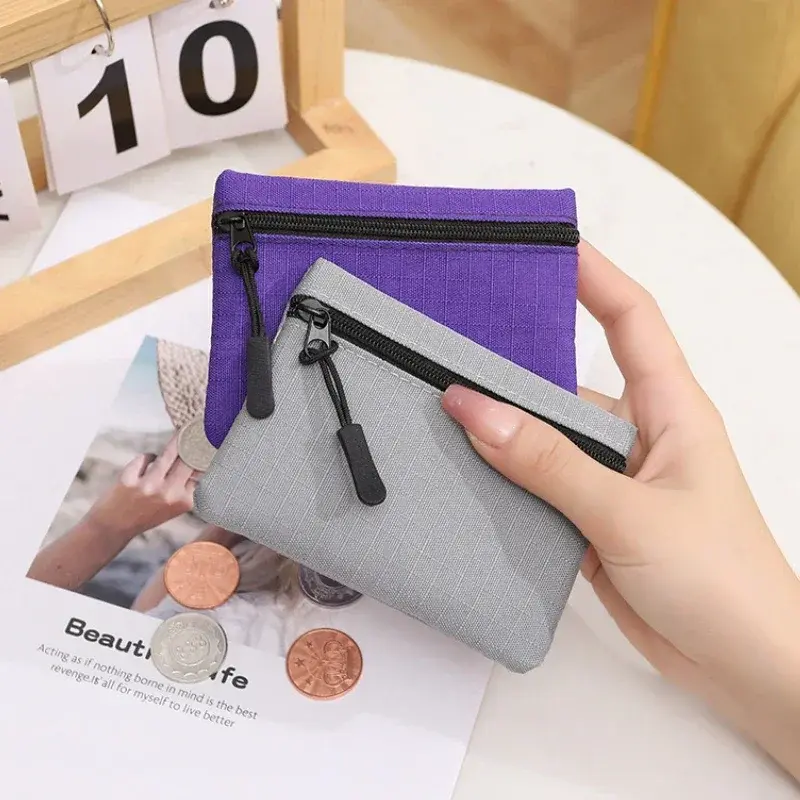 New Fashion Mini Purse Coin Pouch with Zipper for Women Girls, Oxford Cloth Key Card Bag Holder Cute Kids Coin Wallet