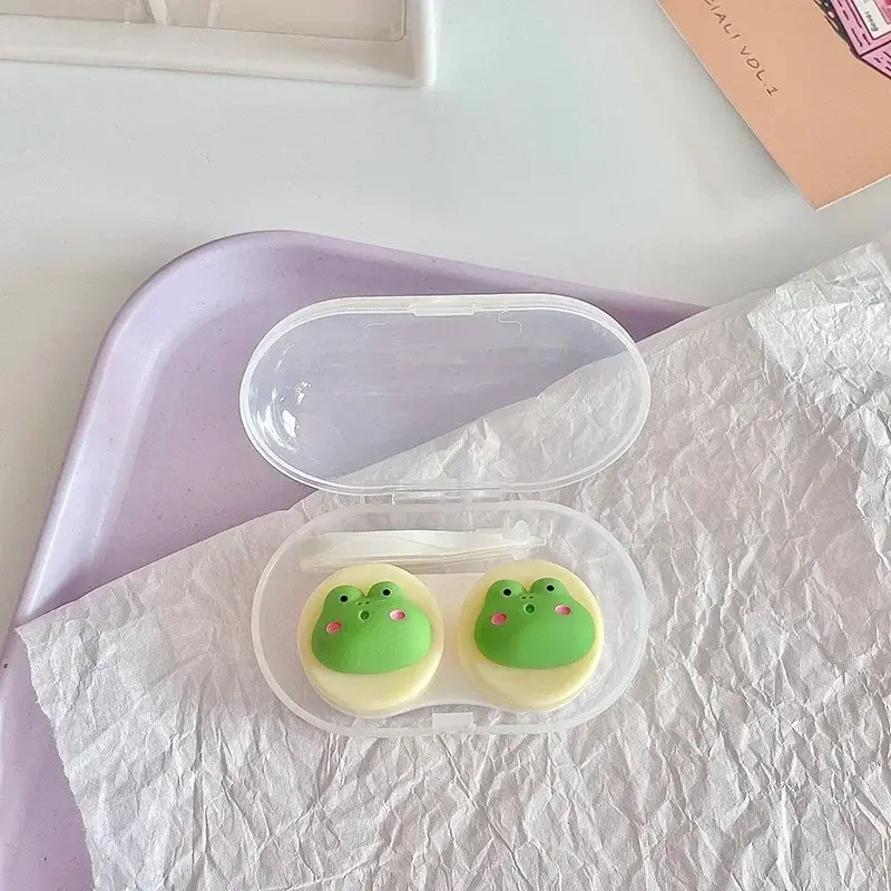 Contact Lens Case Portable Cosmetic Contact Lense Box Cartoon Animal Female Cute Japanese Style Small Storage Lens Box