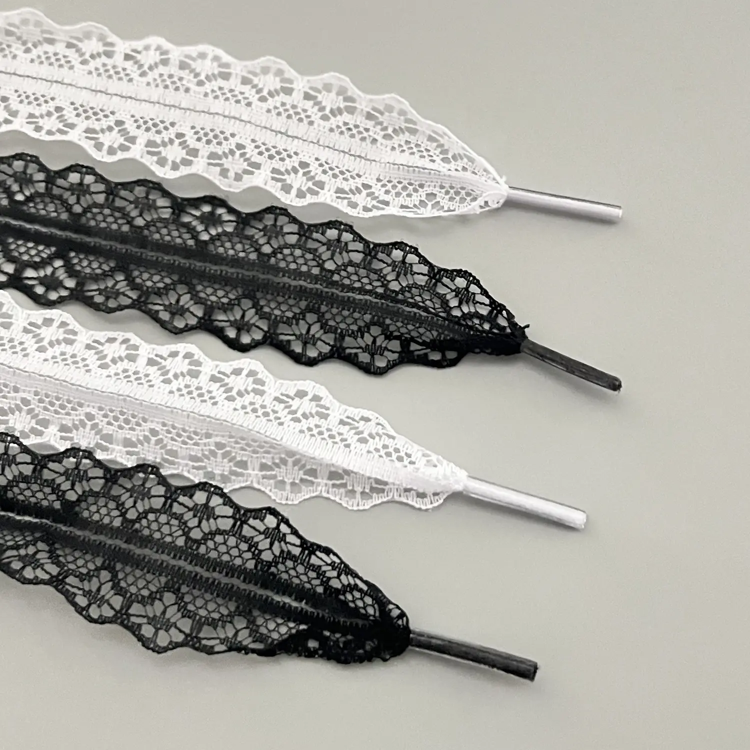 1Pair DIY Lace Flat Shoelace for Sneakers Shoelaces for Women Casual Shoes Black White Shoe Laces Accessorices