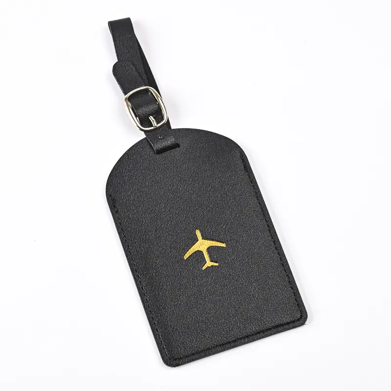 1PCS PU Leather Business Luggage Tag Suitcase Address Label Luggage Boarding Case Label Name ID Address Clip Travel Accessories