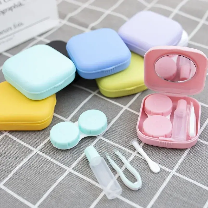 1PC Contact Lenses Box Cute Travel Kit Pocket Mini Contact Lens Case Travel Kit Easy Carry Mirror Lenses Box Container