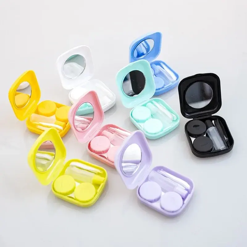 1PC Contact Lenses Box Cute Travel Kit Pocket Mini Contact Lens Case Travel Kit Easy Carry Mirror Lenses Box Container