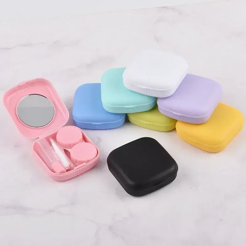 1PC Contact Lenses Box Cute Travel Kit Pocket Mini Contact Lens Case Travel Kit Easy Carry Mirror Lenses Box Container