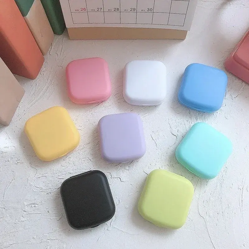 1PC Contact Lenses Box Cute Travel Kit Pocket Mini Contact Lens Case Travel Kit Easy Carry Mirror Lenses Box Container