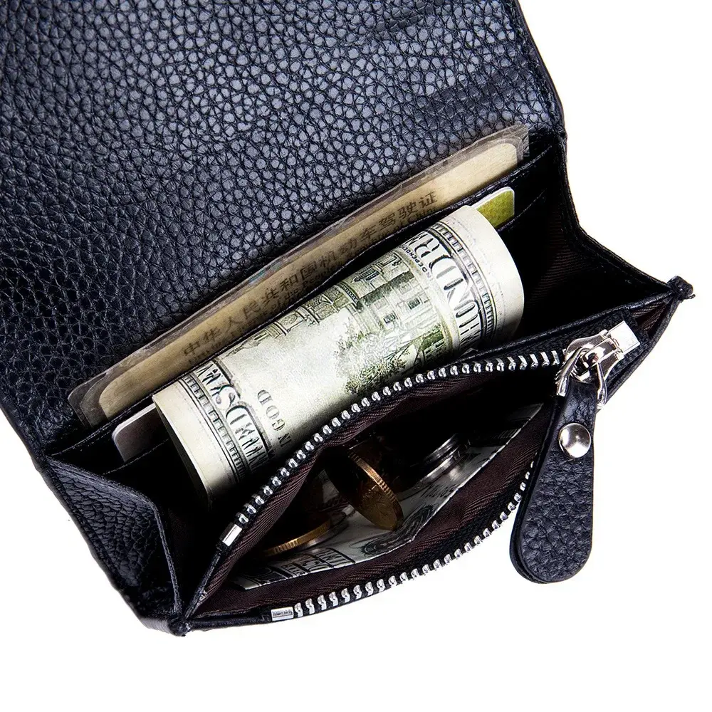 Genuine Leather Women's Wallet Fashion Short Coin Purse Card Holder Small Ladies Wallet Female Zipper Mini Clutch Purses