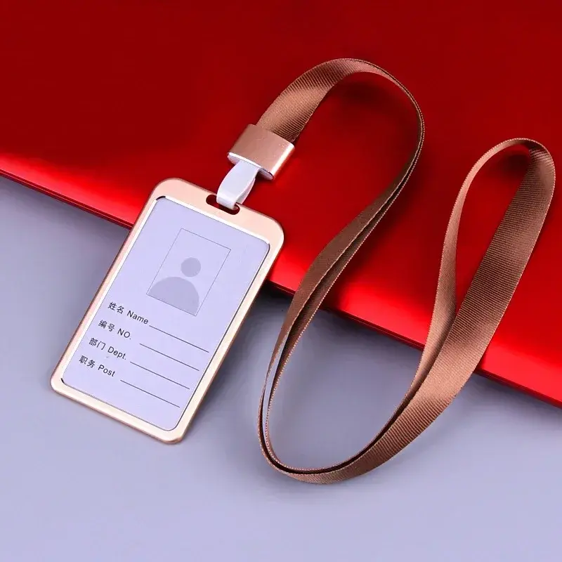 1PC Work Card Holders Men Women Business Bank Credit Card Holder Name ID Card Cover Fashion Metal Work Badge Case