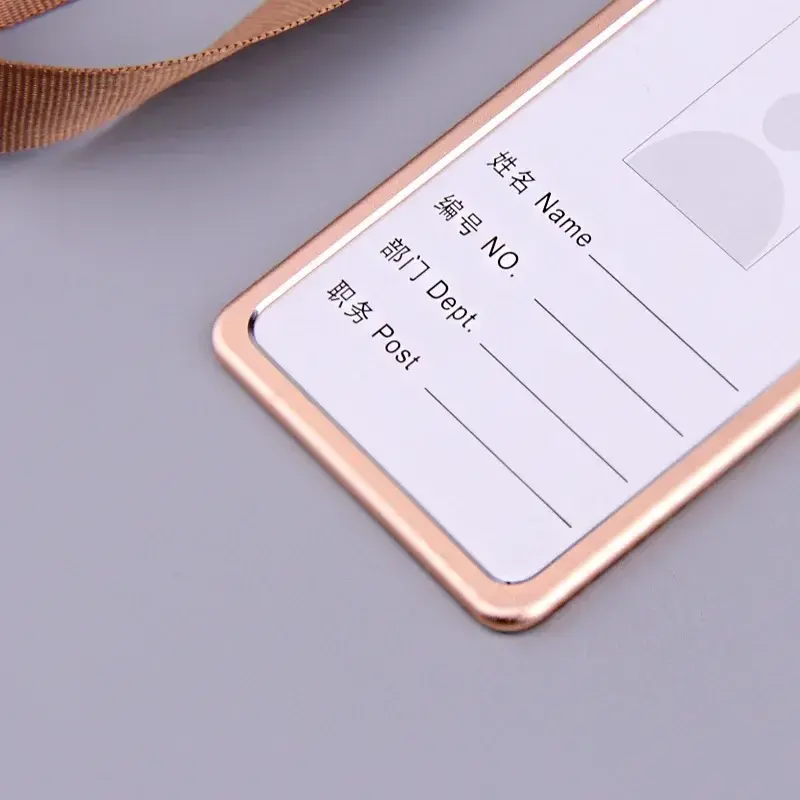 1PC Work Card Holders Men Women Business Bank Credit Card Holder Name ID Card Cover Fashion Metal Work Badge Case