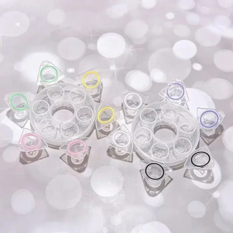 3Pairs Color Contact Lens Case Candy Colored Round Eye Contact Lens Box Travel Contact Lenses Case for Women