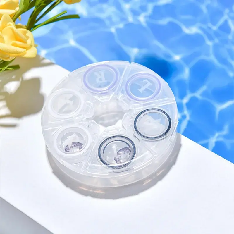 3Pairs Color Contact Lens Case Candy Colored Round Eye Contact Lens Box Travel Contact Lenses Case for Women