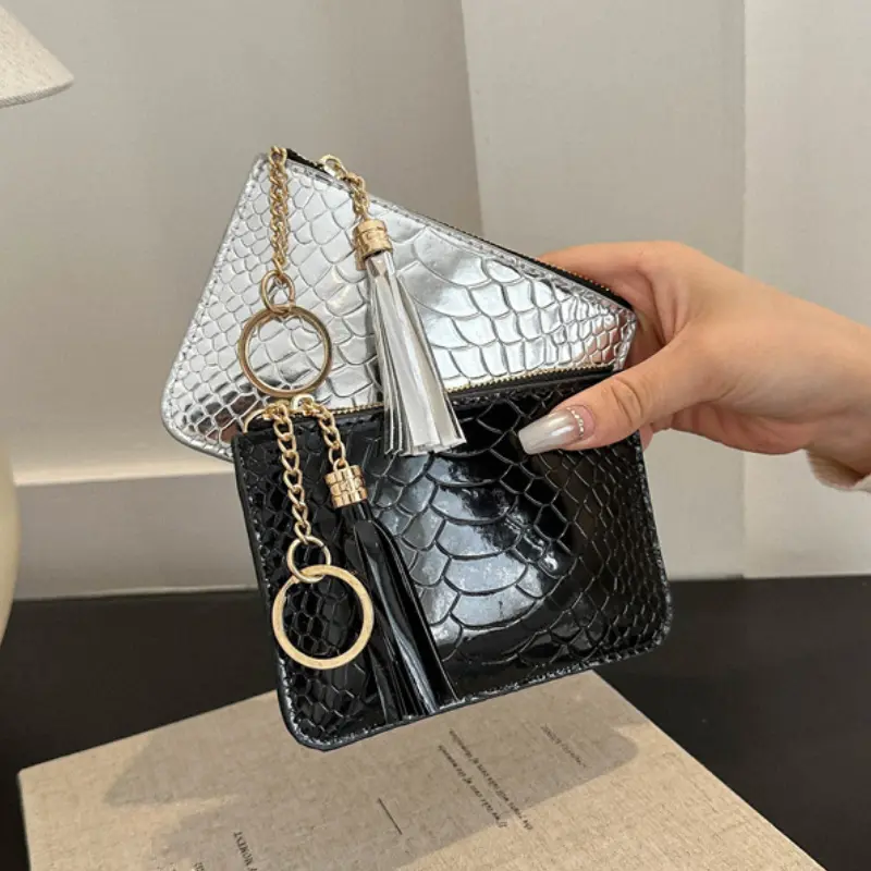 New Fashion Mini Cute Coin Purse Key Chain Leather Wallet for Women Portable Card Holder ID Bag Key Coin Pouch