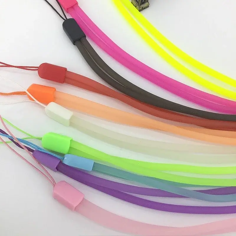 Fashion Luminous Neck Strap Lanyard Phone Lanyards Mobile Phone Strap Lanyard Silicone Soft Rope Business Card Holder Lanyard