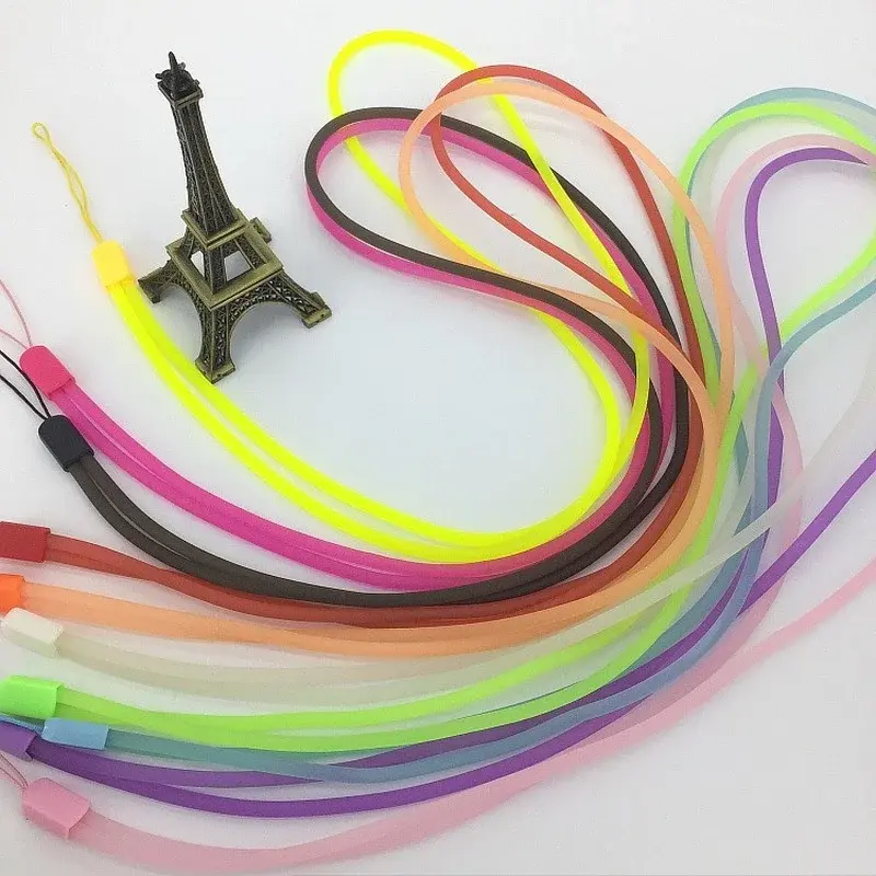 Fashion Luminous Neck Strap Lanyard Phone Lanyards Mobile Phone Strap Lanyard Silicone Soft Rope Business Card Holder Lanyard
