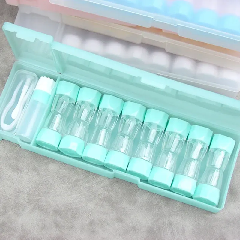 8pcs/set Cute Colored Contact Lenses Case Contact Lens Case for Eyes Contacts Travel Kit Holder Lens Container Soak Storage Case